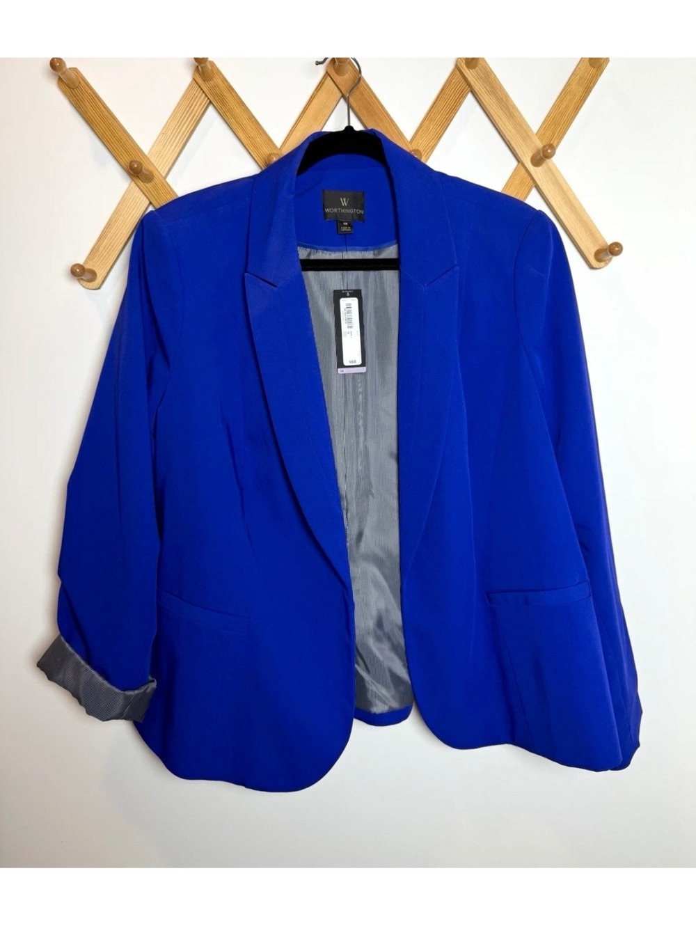 Worthington Verve Violet Royal Blue Blazer Women's 1X NWT